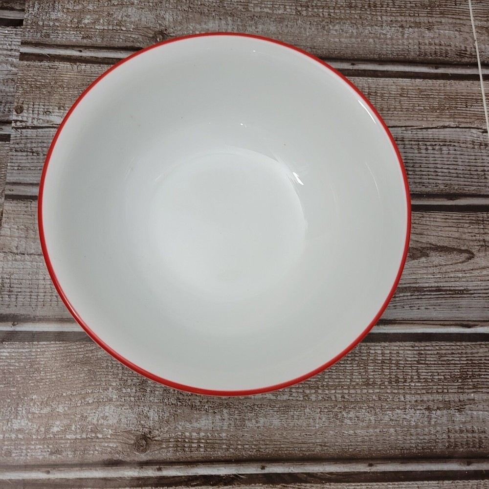 Corelle Vitrelle Bhandani Red Rim Cereal Bowls Set Of 6 - Picture 1 of 7